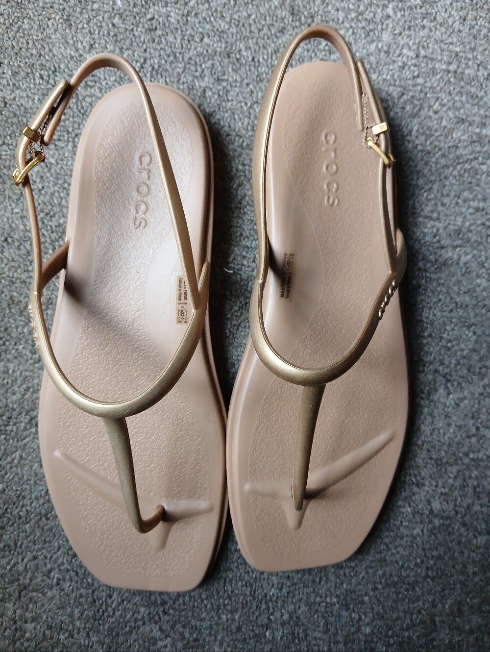 CROCS Women’s Metallic Blush Slingback Sandals Size 9